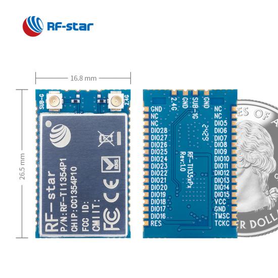 CC1354P10 Sub-1 GHz and 2.4-GHz Wireless Module RF-TI1354P1